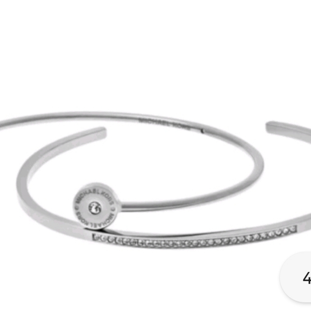 Michael KORS SILVER Cuff Crydtal Pave Bracelets - Picture 3 of 4